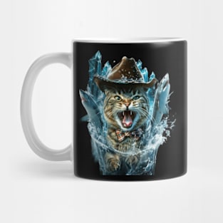 Cat Riding Shark Marine Thrill Mug